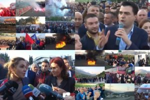 Opozita bllokon rrugët për 2 orë dhe djeg goma, Basha: Datë tjetër për zgjedhjet