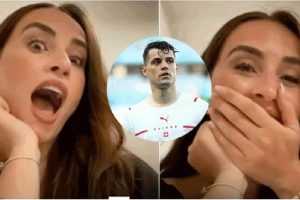 Xhaka ndryshon krejtësisht pamjen në evropian, por bashkëshortja e tij shokohet kur e sheh në kamerë