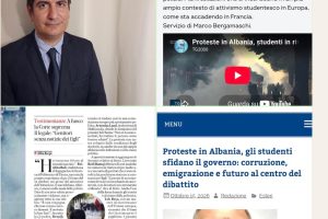 Protestat e studentëve shqiptarë në mediat italiane kronika e Canale 5 ngre: pikëpyetje, Antonio Nesciushton v i këmendje Shqipërisë