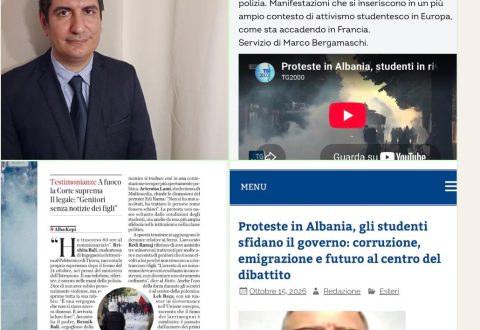 Protestat e studentëve shqiptarë në mediat italiane kronika e Canale 5 ngre: pikëpyetje, Antonio Nesciushton v i këmendje Shqipërisë